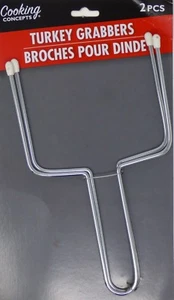 New Cooking Concepts Stainless Steel Turkey Grabber with Safety Storage Tips  - Picture 1 of 2