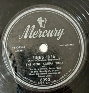 THE GENE KRUPA TRIO - FINE'S IDEA / LOST (Tizol) 78 RPM Mercury - Picture 1 of 2