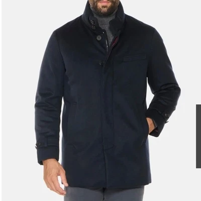 Norwegian Wool Men’s Classic Car Coat Deep Navy Wool Cashmere Down M - Image 1 of 4