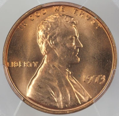 1973 PCGS MS66RD Lincoln Cent 50784371 - Image 1 of 3