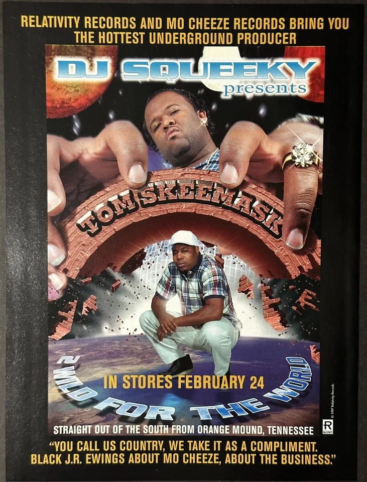 Póster publicitario promocional 8,5x11 OG Rap DJ Squeeky Tom Skeemask Mo Cheeze Memphis 1998 Foto 1 de 1