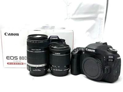 【MINT】Canon EOS 80D 24.2MP Digital SLR Camera double zoom lens set. - Image 1 of 4
