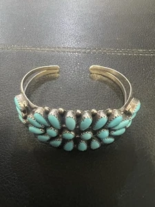 VINTAGE NATIVE AMERICAN NAVAJO TURQUOISE CUFF STERLING PAUL JONES BRACELET - Picture 1 of 8