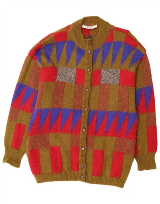 YARELL Womens Cardigan Sweater UK 14 Large Multicoloured Geometric Mohair BJ11 - Image 1 of 3