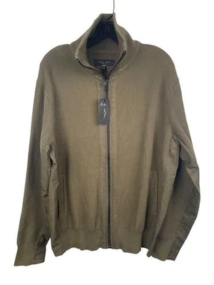 Rag & Bone Jacket Mens Medium Forest Green Washed Dexter Andrew Zip Cotton Blend - Image 1 of 4