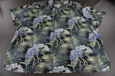 Tommy Bahama Shirt Mens 4XB Black Silk Hawaiian Floral Camp Button Front - Image 1 of 4