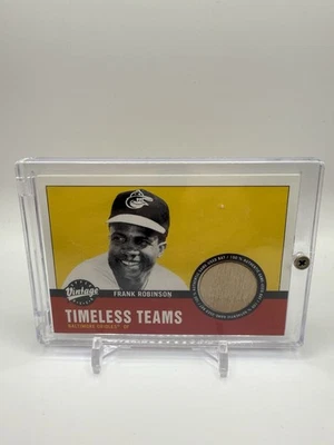 Parche de murciélago usado Frank Robinson 2001 cubierta superior vintage equipos atemporales #Ba-Fr Foto 1 de 2