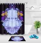 Butterflies Eat Flowers 3D Shower Curtain Waterproof Fabric Bathroom Decoration