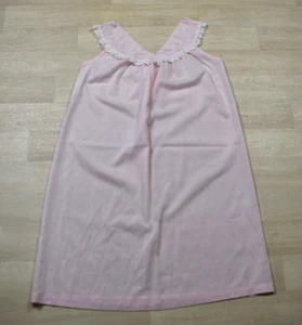 70er Poly Baumwolle Midi Nachthemd Prairie Grannycore rosa ärmellos Vintage 70s - Bild 1 von 4