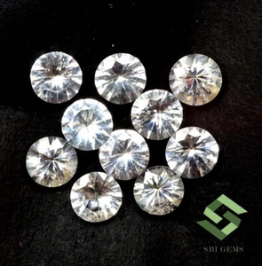 4.50 mm Natural White Sapphire Round Cut 3.74 CTS Lot 10 Pcs Calibrated Gemstone - Picture 1 of 5
