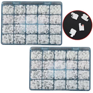 2 Packs Dental Ceramic Braces Bracket 5*5 hooks 3 4 5 Orthodontic MBT.022 vu4 - Picture 1 of 9