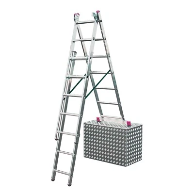 Krause Corda Alu Vielzweckleiter Treppenleiter 3x7 Tritte Leiter Treppenfunktion - Bild 1 von 4