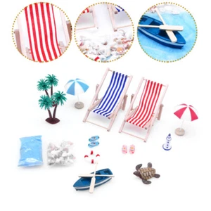 1 Set Mini House Beach Style Ornament Mini Beach Decoration Doll House - Picture 1 of 12