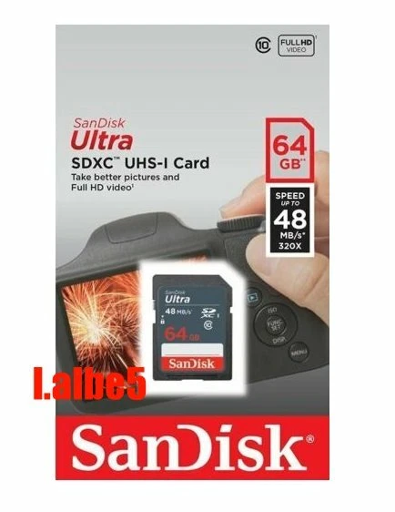 SanDisk Ultra 64GB SD SDXC Memory Card Class 10 48MB/s Genuine - Image 1 of 1