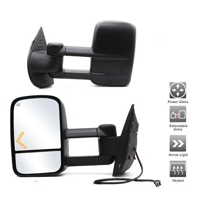 Towing Mirrors For 2007-2013 Chevy Silverado 1500/2500 GMC Power Heated LH+RH Foto 1 de 4