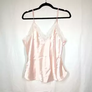 Victorias Secret Camicia Etichetta Oro Raso Pizzo Floreale Baby Doll Rosa Taglia Large - Foto 1 di 6