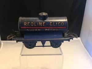 VINTAGE HORNBY O GAUGE TINPLATE No 1 PETROL TANK WAGON REDLINE - GLICO UNBOXED - Picture 1 of 10