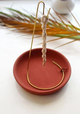 Quemador de incienso de cuerda de cerámica Foto 1 de 4