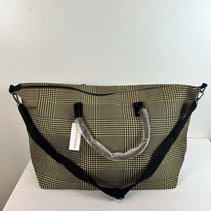 Lulu Dharma NWT Yellow Plaid Frasier Weekender Bag Carry-on Travel - Picture 1 of 14