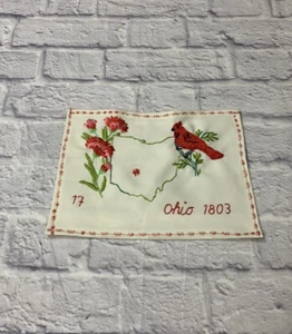 Vintage Stickerei Ohio State Wandbehang quadratisch - Bild 1 von 4