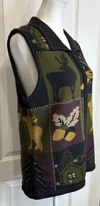 NATURAL REFLECTIONS (VTG) Pullover Weste Medium Wollmischung durchgehender Reißverschluss Cabincore Natur - Bild 1 von 21