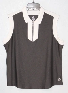 Jofit Womens Shirt 2XL Dark Gray Sleeveless 1/4 Zip Top Golf Tennis Pickleball - Picture 1 of 6