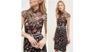 RARE Beguile Byron Lars Alpine Rose Dress Anthropologie size 4 Petite 4P  NWT - Picture 1 of 6