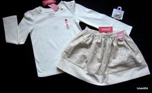 Gymboree Beautiful Luxe Gold Winter White Skirt Top Shirt Hair 7 8 NWT New - Picture 1 of 3