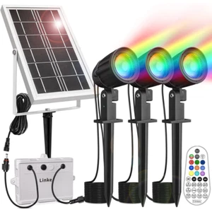 Linke Solar Spike Lichter Farbwechsel, 3 in 1 RGB Solar Uplighter IP66 Solar - Bild 1 von 8