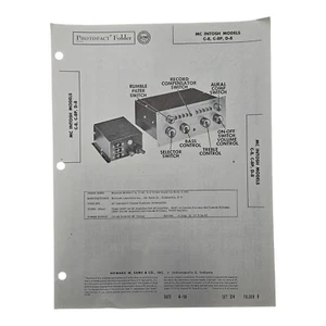 McINTOSH MODELS C-8, C-8P, & D-8 PREAMPLIFIERS PHOTOFACT - Picture 1 of 3