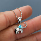 Sea Turtle Animal Blue Opal Necklace Pendant Statement Jewelry for Girls Women