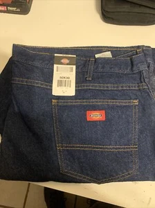 Dickies 5 Pocket All Cotton Work Jeans, 50x30 - NWT Dark Wash Denim  - Picture 1 of 3