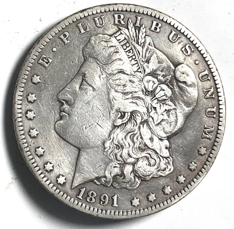 1891 CC Morgan Silver Dollar VF Uncertified Cover
