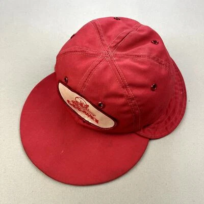 Vintage Columbia Hat Cap Fitted 7-1/8 Red Canoe River Trapper Ear Flaps USA 80s - Image 1 of 4