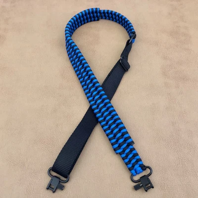 Royal Blue & Black Handmade Adjustable Paracord Gun Sling Rifle Shotgun USA 🇺🇸 - Image 1 of 4