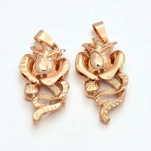 Anhänger rosegold Tulpe pendant Metallanhänger glänzend - Picture 1 of 8