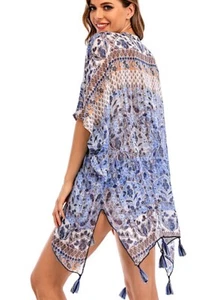 NWT  $78 Lucky Brand Boho Blossom Kimono Cover Up Wrap XS/S - Picture 1 of 6