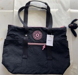 Kipling Jet schwarz Sport Kim Up Beuteltasche Handtasche mit Affe Anhänger Neu mit Etikett - Bild 1 von 6