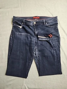 Jeans LL Bean para mujer True Shape tiro alto pierna ajustada 14R ribete índigo lavado - Imagen 1 de 12