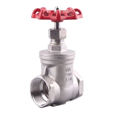 Heavy Duty Gate Valve - 1 1/4" NPT Stainless Steel Female x Female Thread Rot... - Image 1 of 4