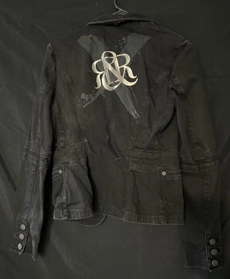 Chaqueta vaquera negra y2k rock and republic cierre botón talla pequeña/mediana Foto 1 de 3