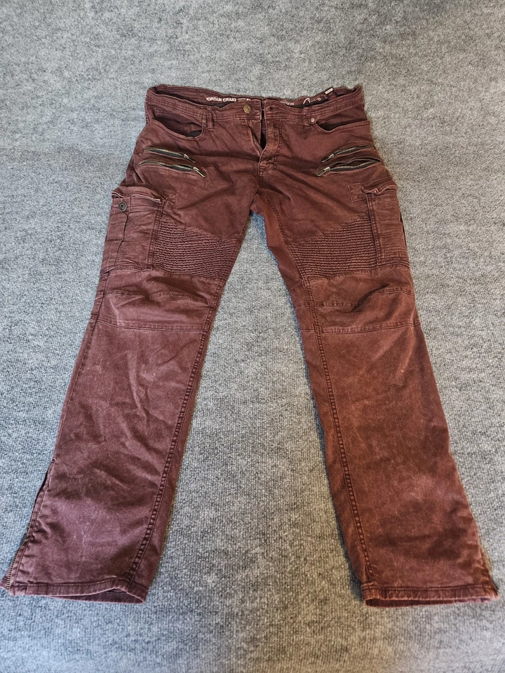 Calça jeans masculina Jordan Craig Legacy Edition Aaron 38 X 32 vermelha hipster moto  - Imagem 1 de 4