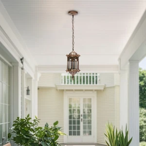 Outdoor Lantern Ceiling Hanging Light Porch Balcony Pendant Lamp Waterproof - Picture 1 of 24