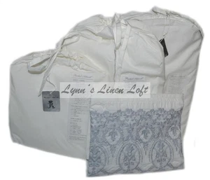 JUEGO COMPLETO DE SÁBANAS RACHEL ASHWELL COUTURE Bordado Gris Dobladillo Shabby Chic $314 NUEVO - Imagen 1 de 12
