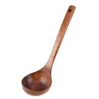 2X(Kitchen Cooking Straight Handle Wooden Wood Soup Scoop Spoon Ladle Brown 11" 