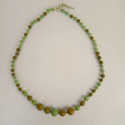 Chunky Green​ Ball Glass  Statement Necklace  granny /cottage core - Image 1 of 4