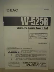 Teac W525R Double Auto Reverse Kassettendeck Bedienungsanleitung & Spezifikationen - Bild 1 von 14