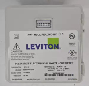 Leviton 6S201-D01 2PH 3W 60Hz 100Amps Solid State Kilowatt Meter - Picture 1 of 6