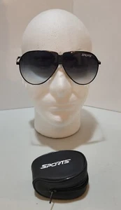 VTG BRAND NEW 1980's 'Sports' Foldable Aviator Sunglasses & Zip Up Case Compact - Picture 1 of 9
