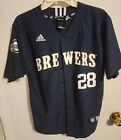 Prince Fielder — Milwaukee Brewers Adidas Jersey — Size Youth Large (14-16)